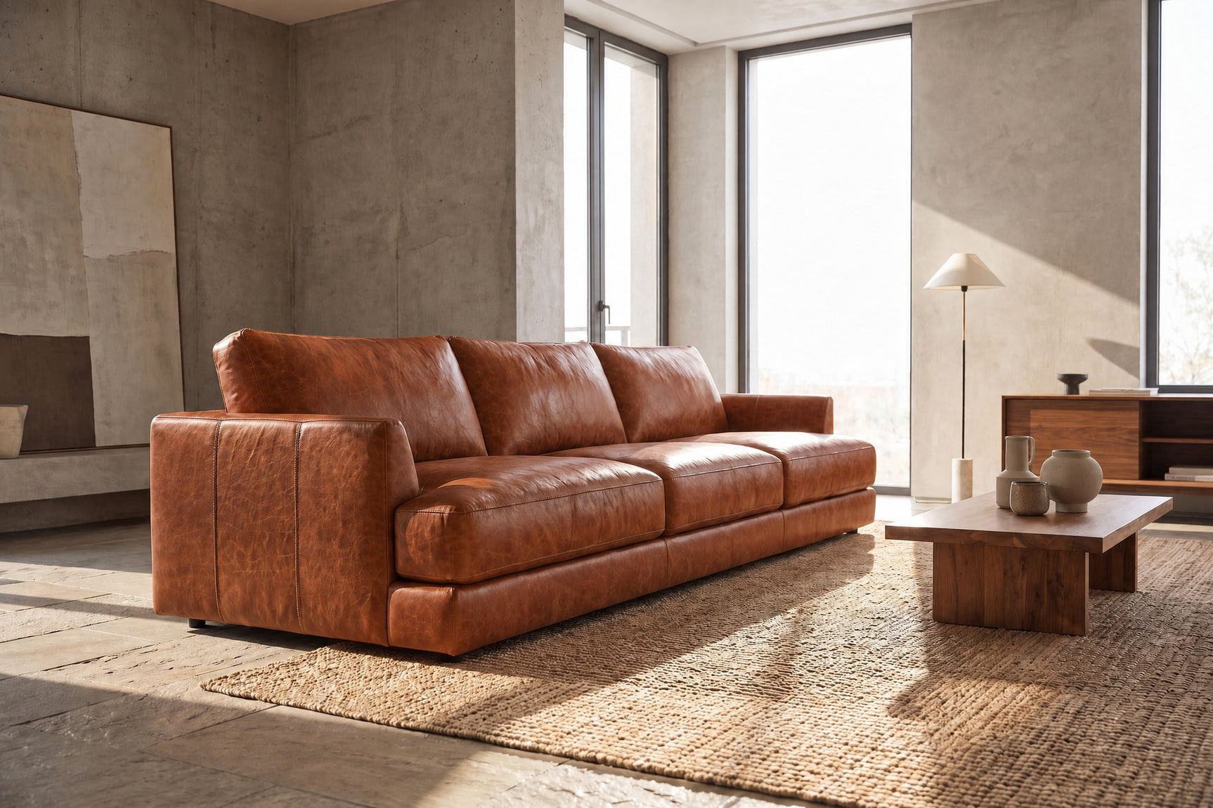 Serena Distressed Leather Sofa