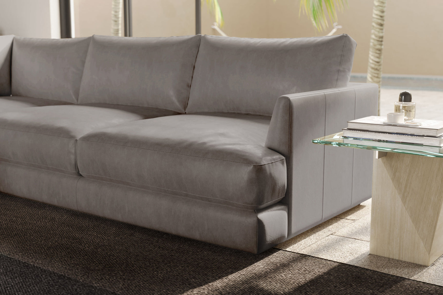Serena Leather Sectional Sofa