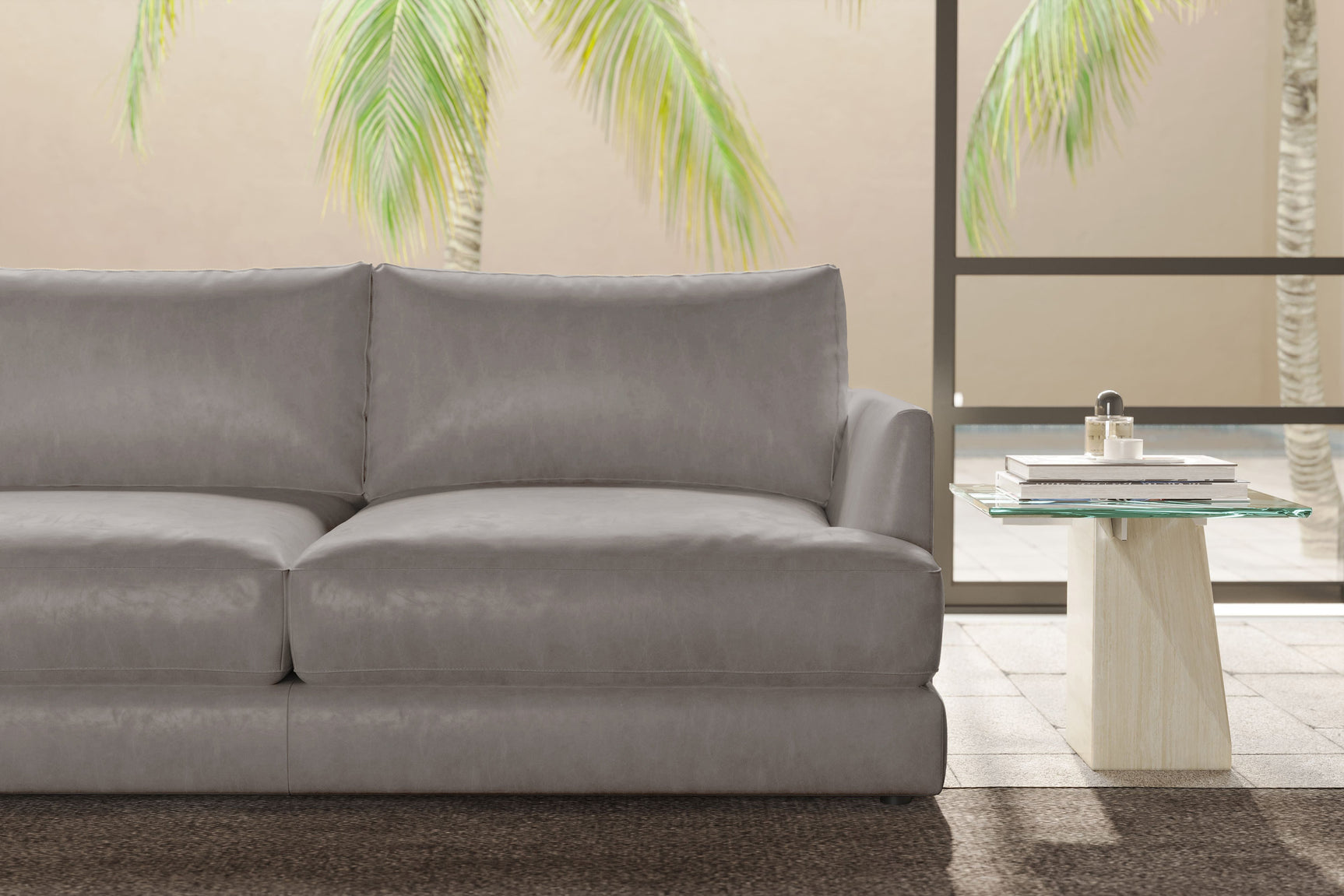 Serena Leather Sectional Sofa