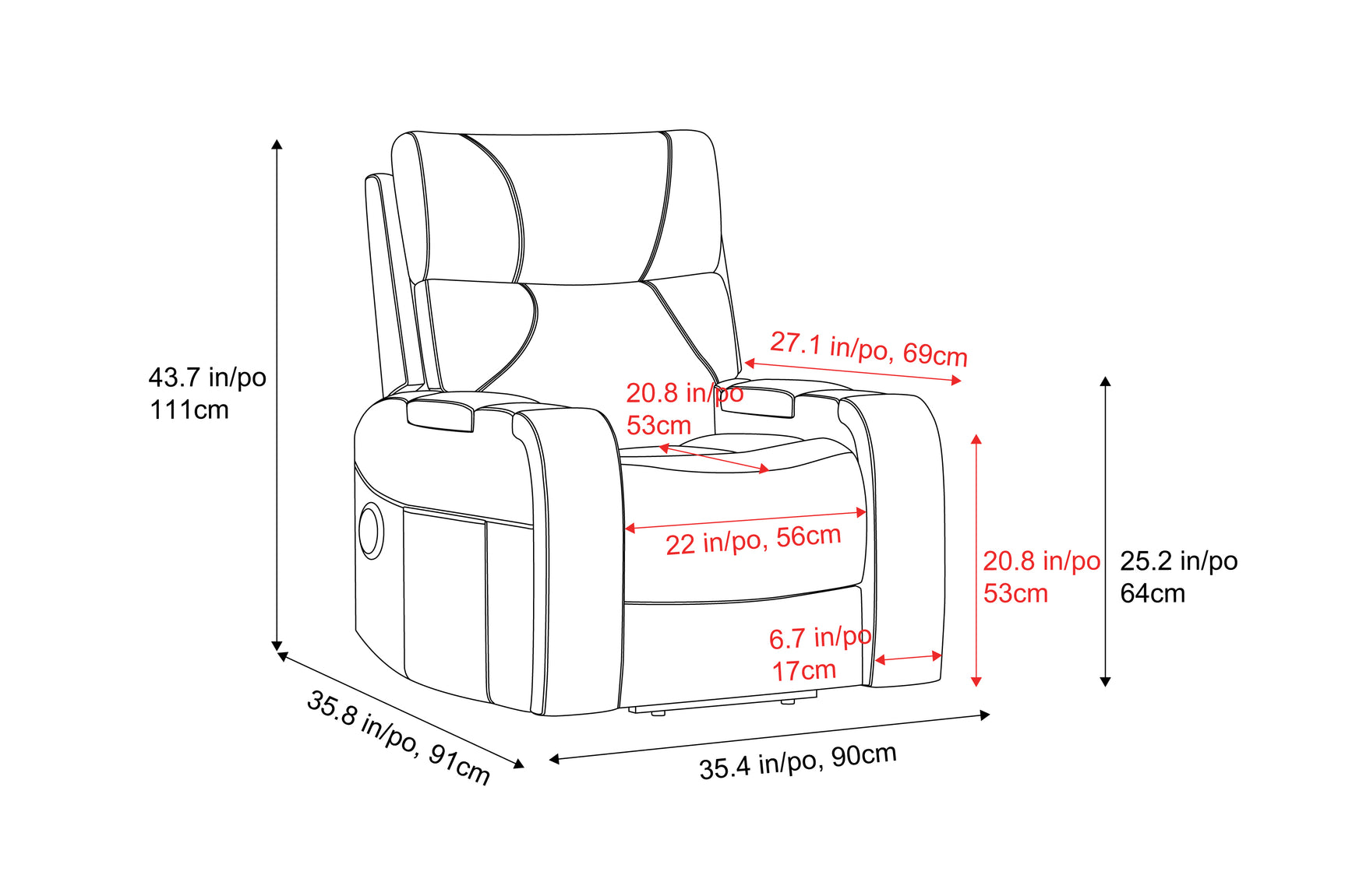 Skov Leather Power Lift Recliner Chair