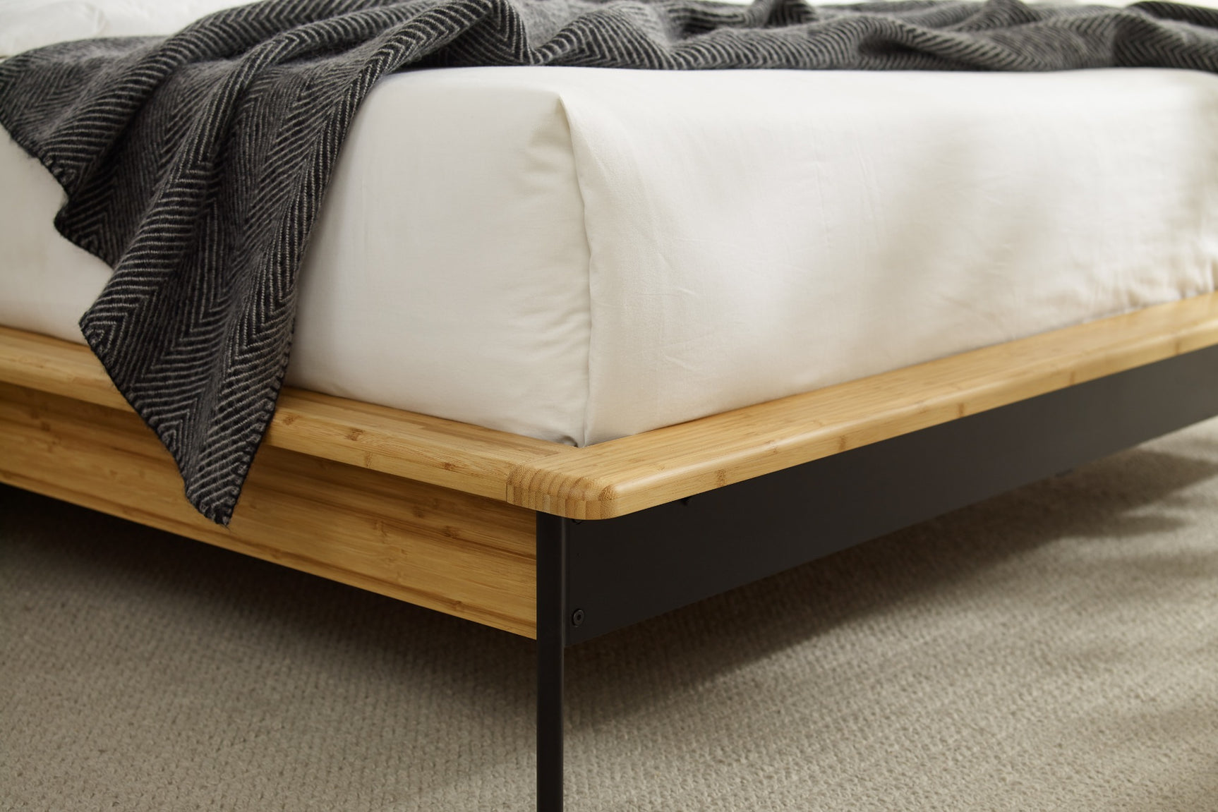 Santa Cruz Fabric Upholstered Bamboo Bed Frame