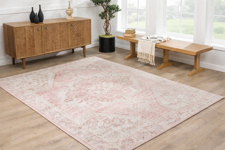 Snead Pink Floral Rug
