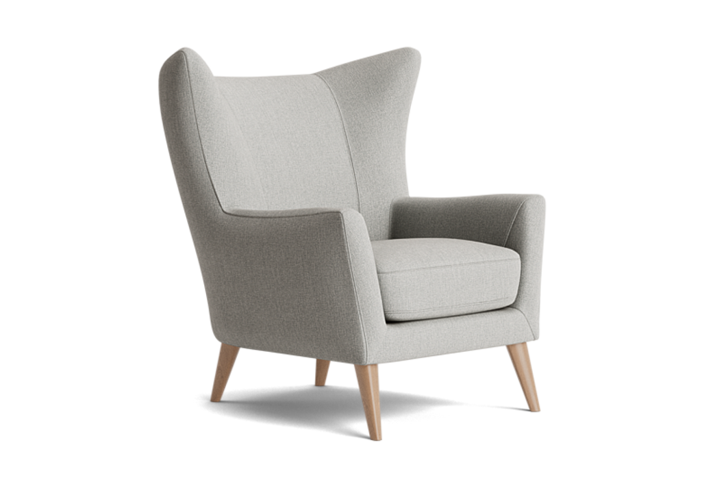 Valencia Sonnet Weaved Fabric Accent Chair, Light Grey