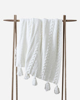 Braided Pom Pom Throw