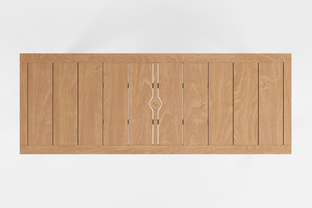 Valencia Sunniva Teak 108" Outdoor Dining Table, Oak Right side diagram