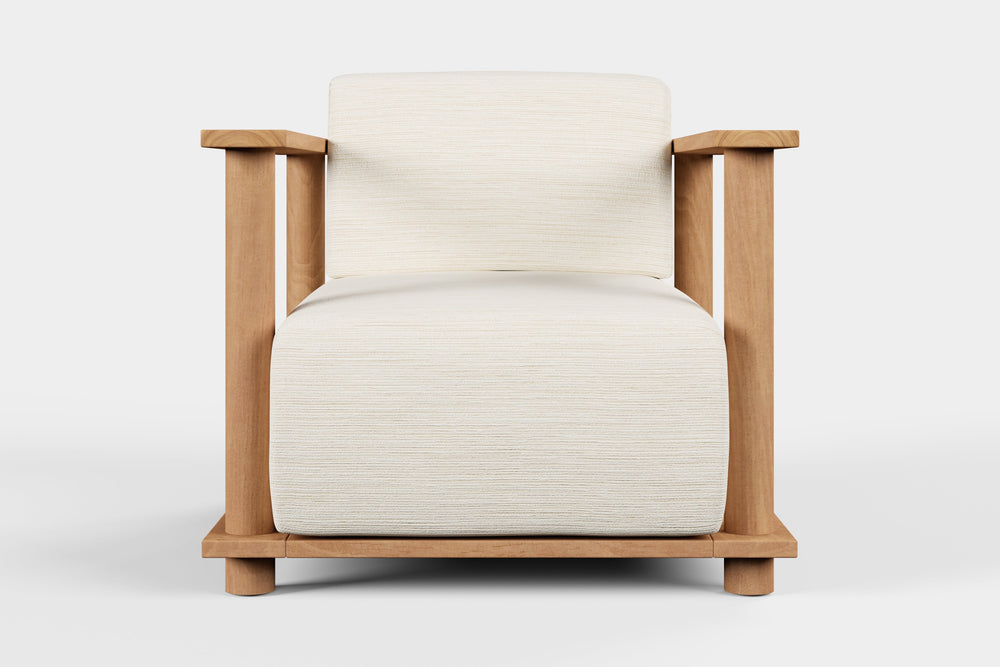 Valencia Sunniva Teak Outdoor Lounge Chair, Beige Left side diagram