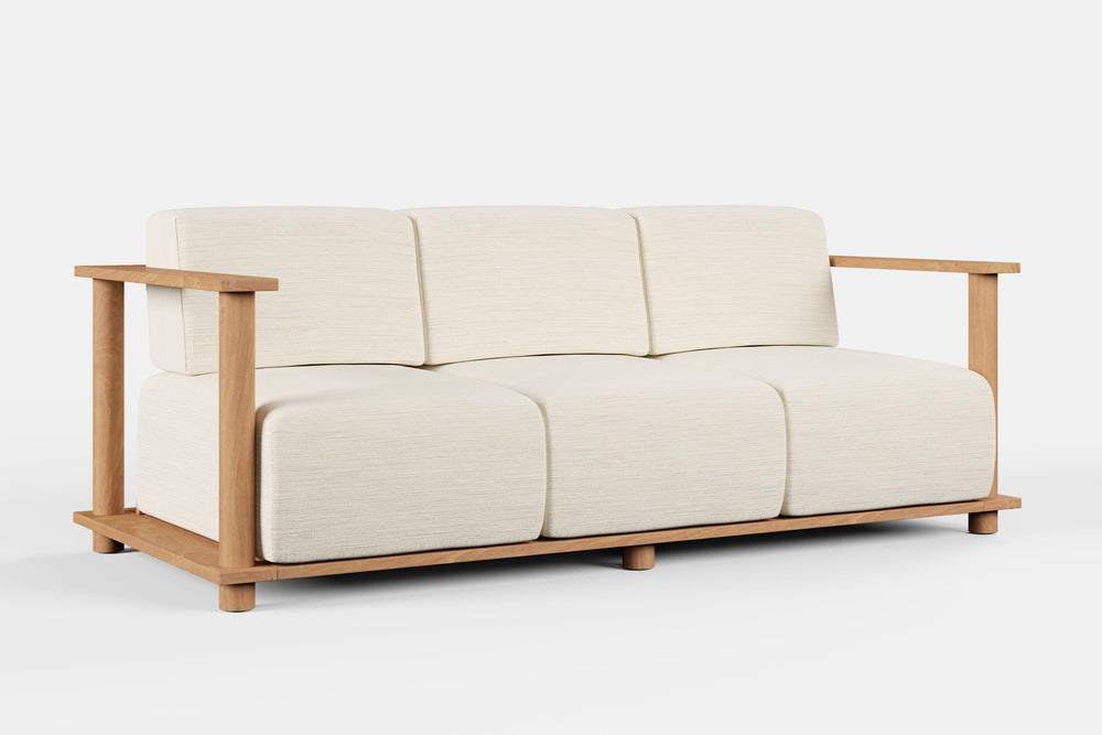 Valencia Sunniva Teak 84" Outdoor Sofa, Beige Front View First View