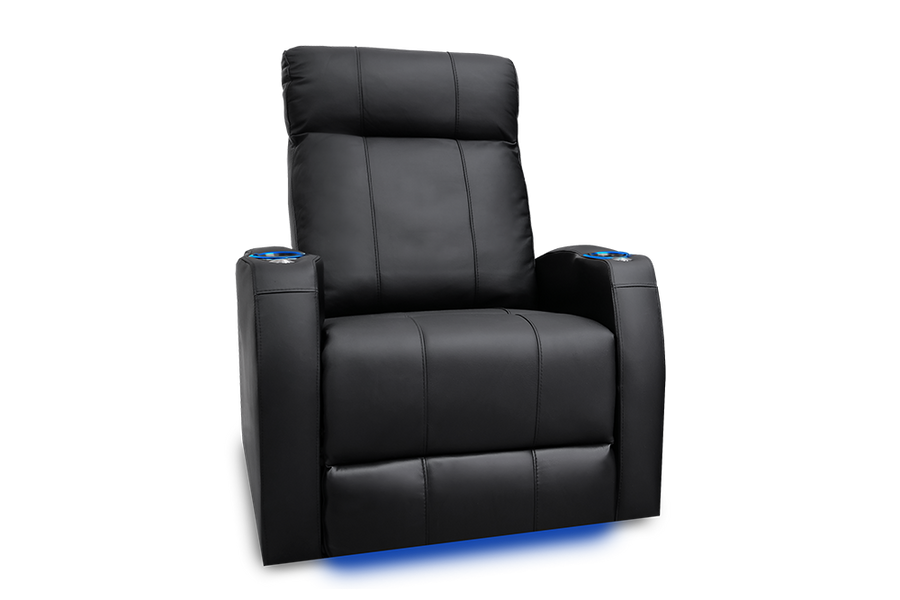 Valencia Syracuse Leather Home Theater Seating Single, Black