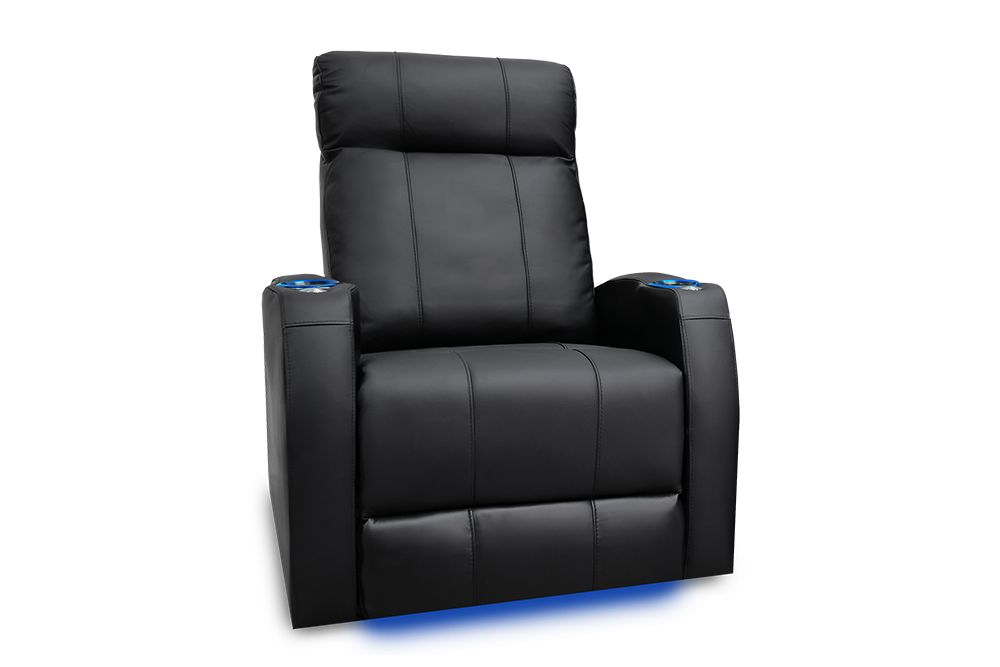 Valencia Syracuse Leather Home Theater Seating Single, Black