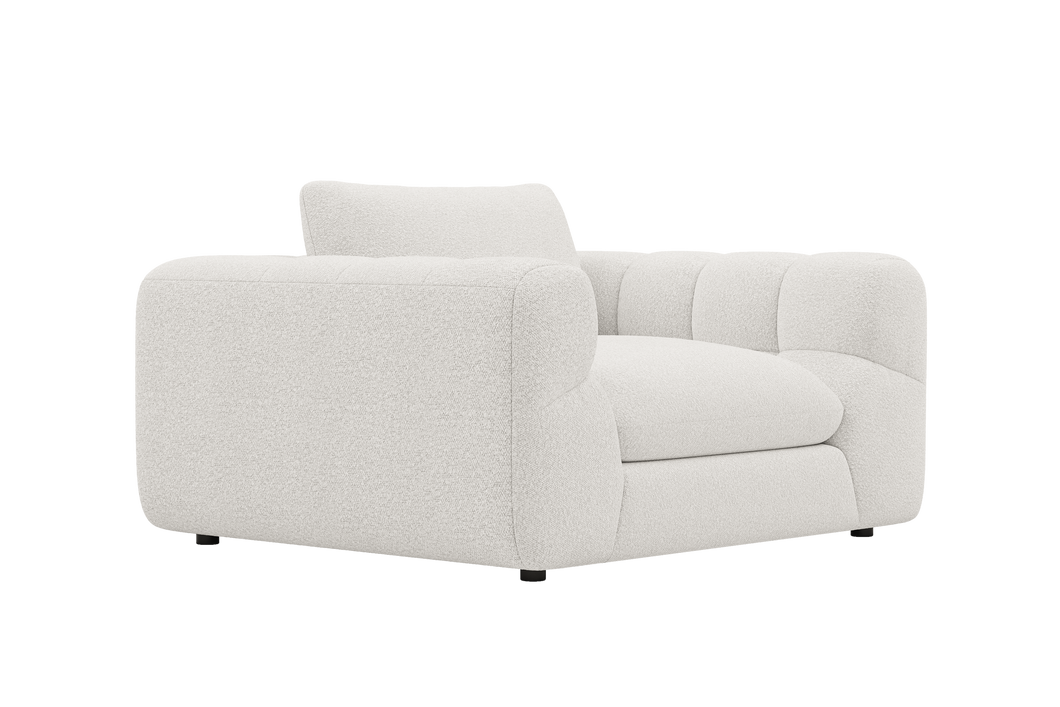 Valencia Taylor Boucle Fabric Accent Chair, Pearl