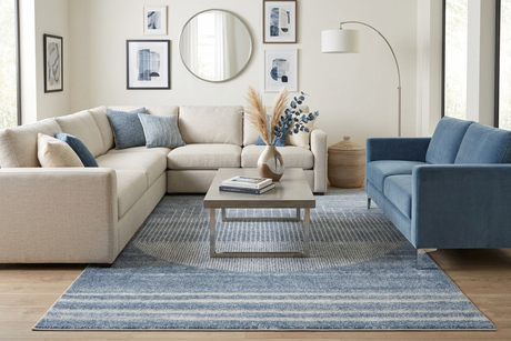 Thad Blue Washable Area Rug - Clearance