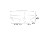 Valencia Artisan Top Grain Leather 
Cognac Ottoman Size drawing