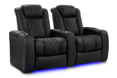 Valencia Tuscany Luxury Leather Home Theater Seating Row of 2, Onyx