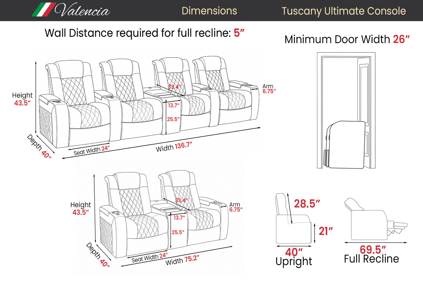 Tuscany Ultimate Console with Built-In Refrigerator