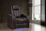 Valencia Tuscany Leather Home Theater Seating Single, Dark Chocolate
