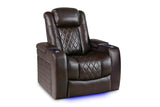 Valencia Tuscany Leather Home Theater Seating Single, Dark Chocolate