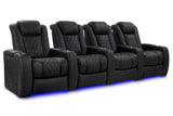 Valencia 2025 New Tuscany Luxury Leather Home Theater Seating Row of 4, Onyx