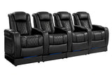 Valencia Tuscany Theater Seating Row of 4, Onyx with Risers