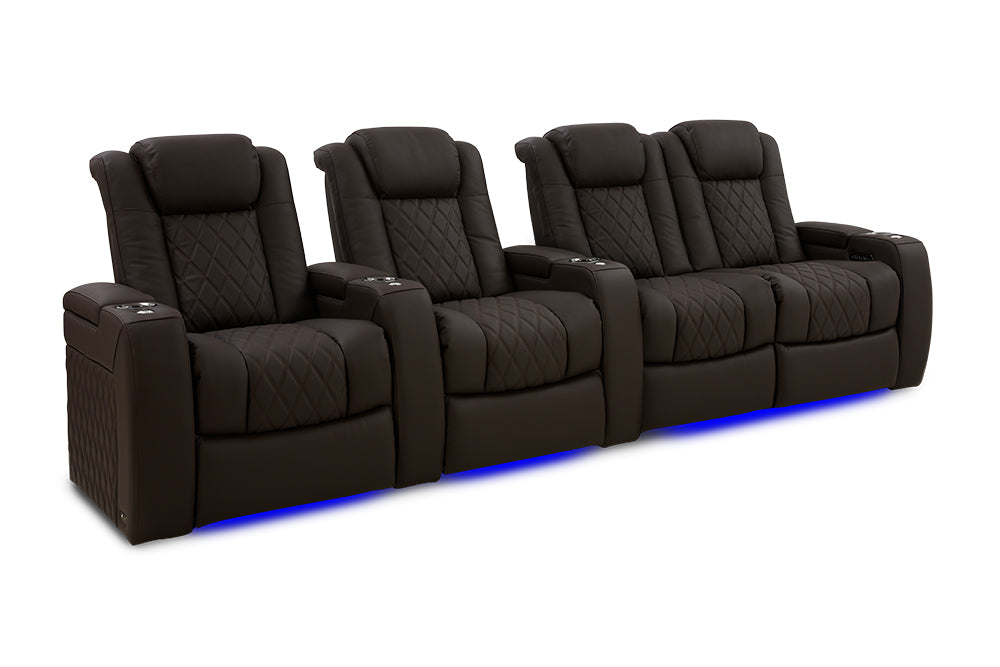 Tuscany Ultimate Row of 4 Loveseat Right, Dark Roast