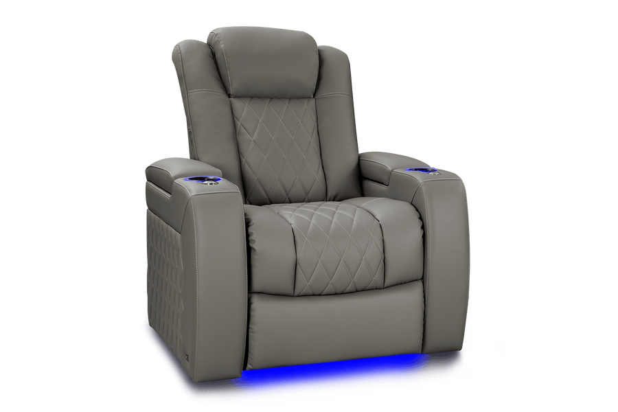 Valencia Tuscany Vegan ECO Leather Single Home Theater Seating, Stone