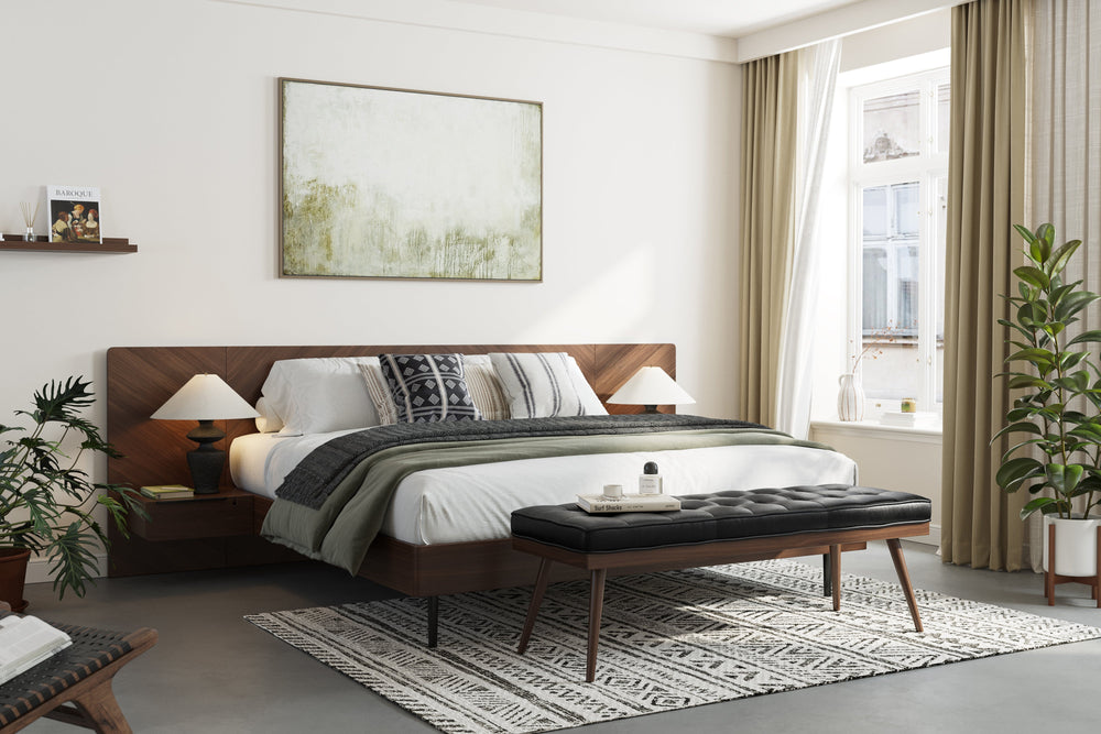 Valencia Ava Wood King Bed, Walnut Stain