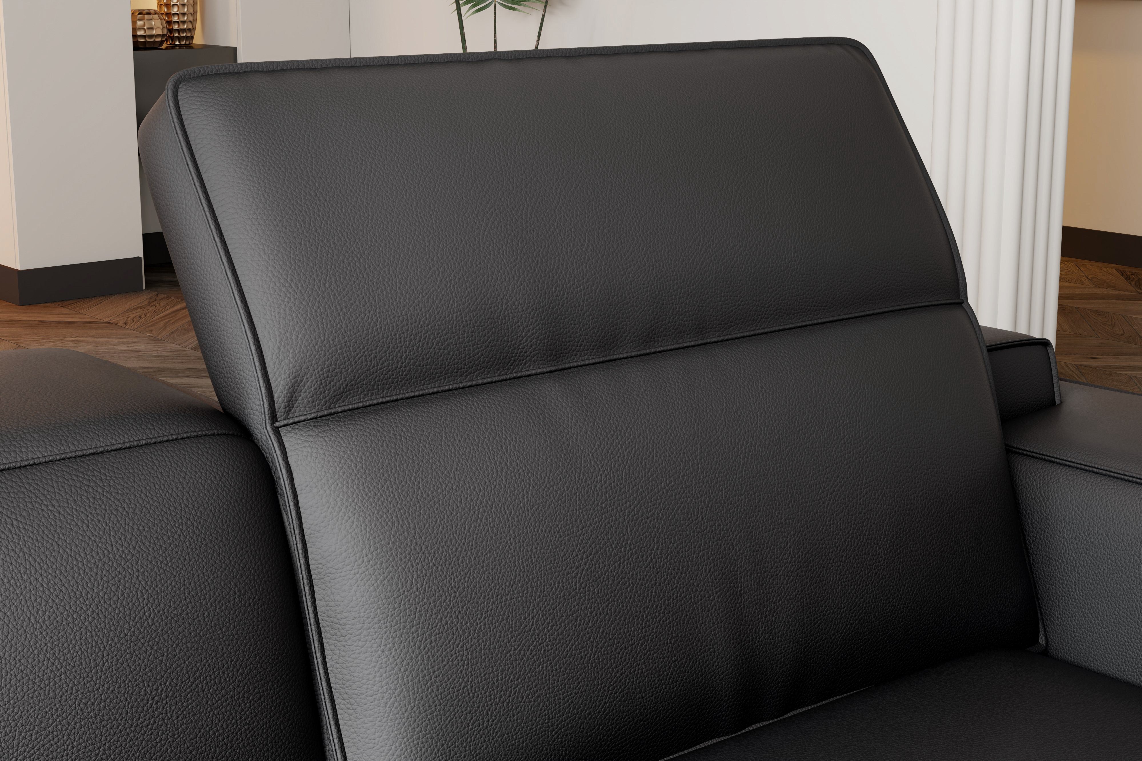 Valencia Valentina Leather Three Seats Recliner Sofa Black