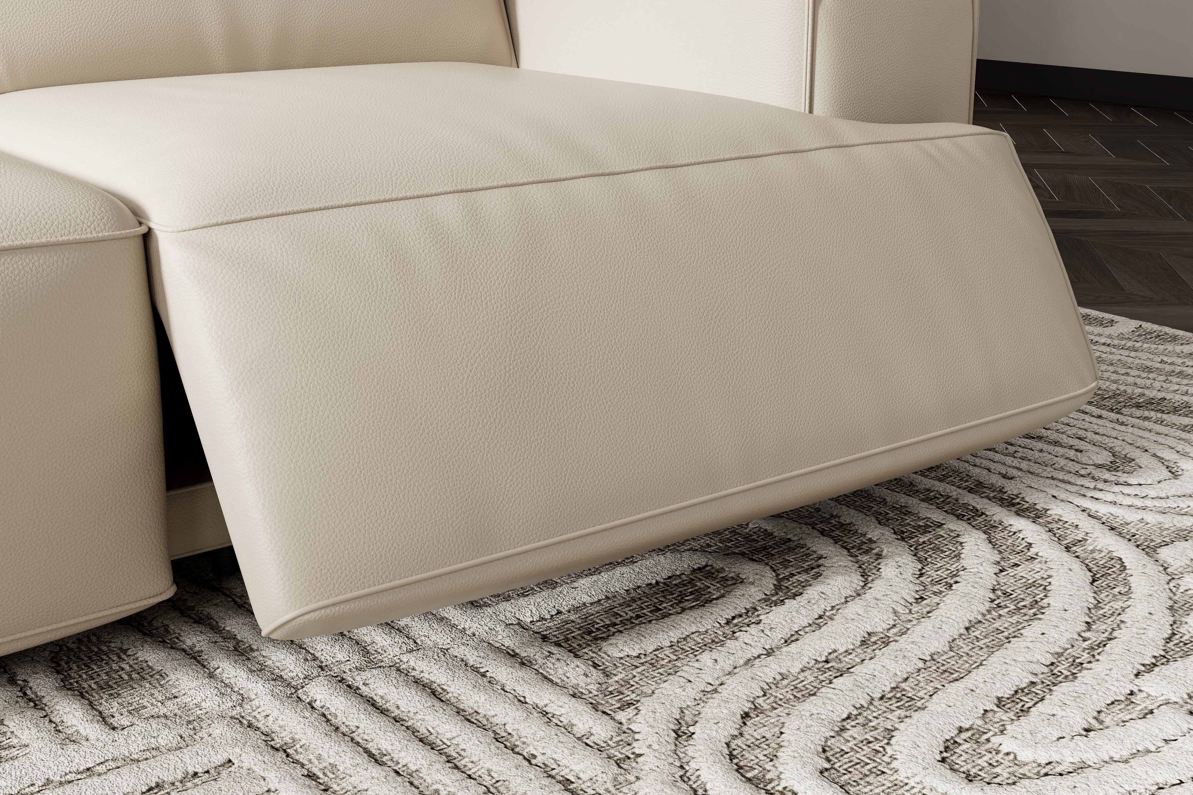 Valencia Valentina Leather Sectional L Shape Recliner Sofa Beige