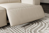 Valencia Valentina Leather Sectional L-Shape Recliner Sofa, Beige