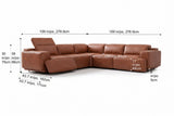 Valencia Valentina Distressed Leather Corner Recliner Sectional Sofa