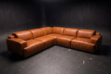 Valencia Valentina Distressed Leather Corner Recliner Sectional Sofa