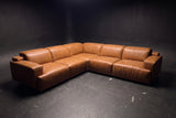 Valencia Valentina Distressed Leather Corner Recliner Sectional Sofa