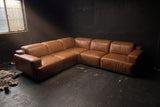 Valencia Valentina Distressed Leather Corner Recliner Sectional Sofa