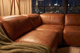 Valencia Valentina Distressed Leather Corner Recliner Sectional Sofa