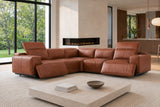 Valencia Valentina Distressed Leather Corner Recliner Sectional Sofa