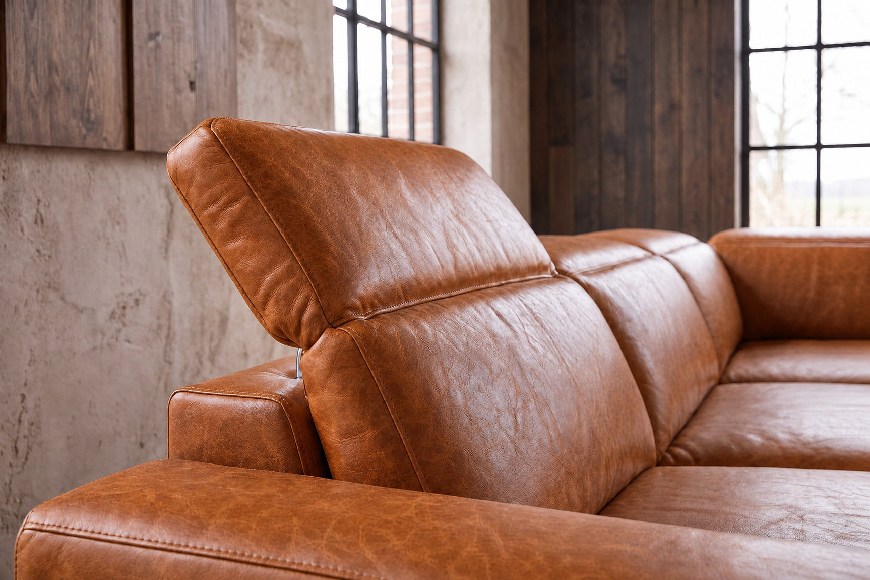 Valentina Distressed Leather Recliner Sofa