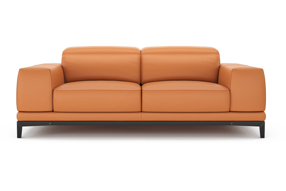 Valencia Valletta Top Grain Leather Loveseat Sofa, Cognac