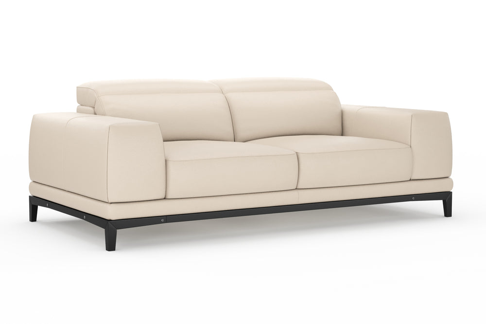 Valencia Valletta Top Grain Leather Loveseat Sofa, Beige