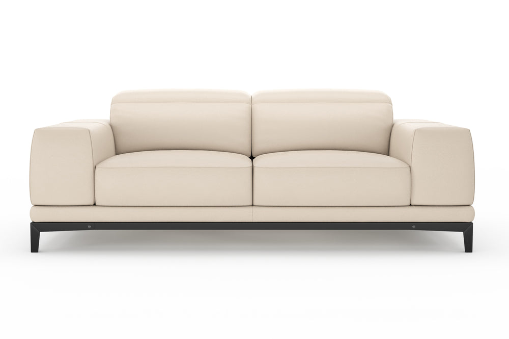 Valencia Valletta Top Grain Leather Loveseat Sofa, Beige