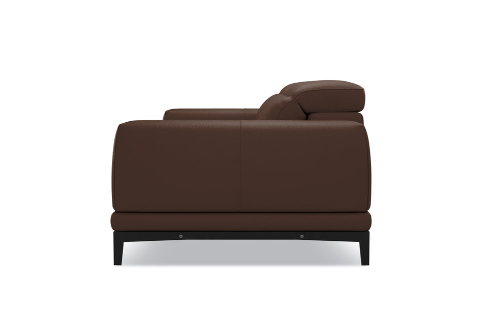 Valencia Valletta Top Grain Leather Loveseat Sofa, Dark Brown