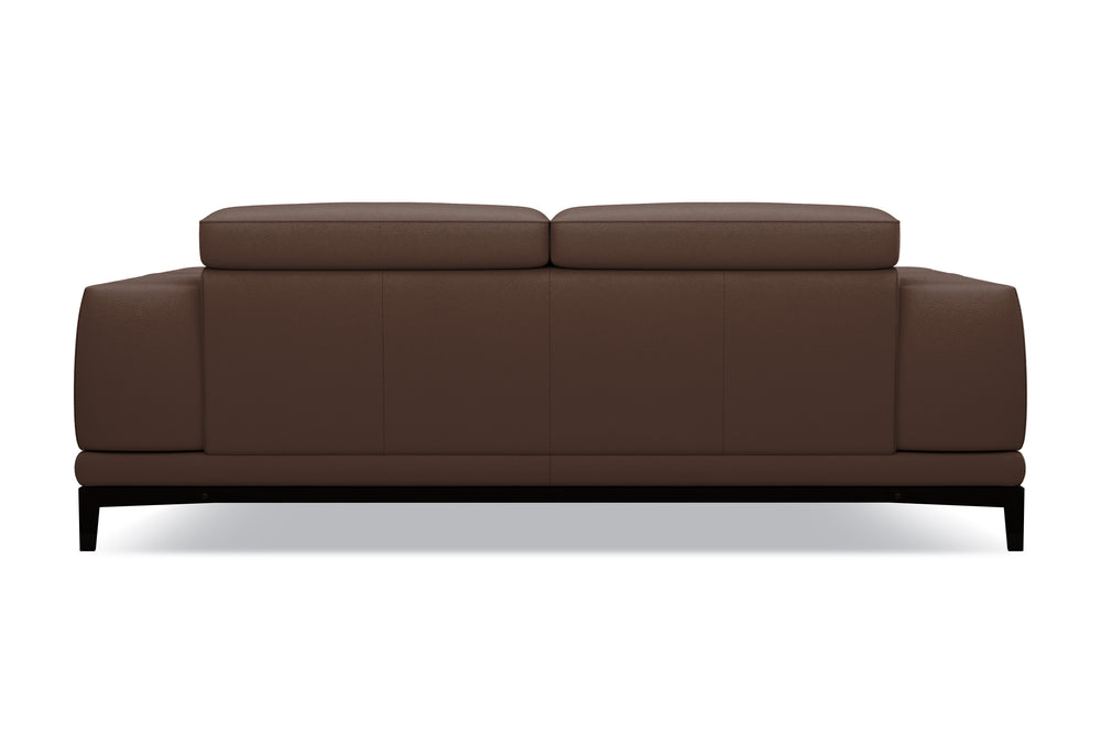 Valencia Valletta Top Grain Leather Loveseat Sofa, Dark Brown