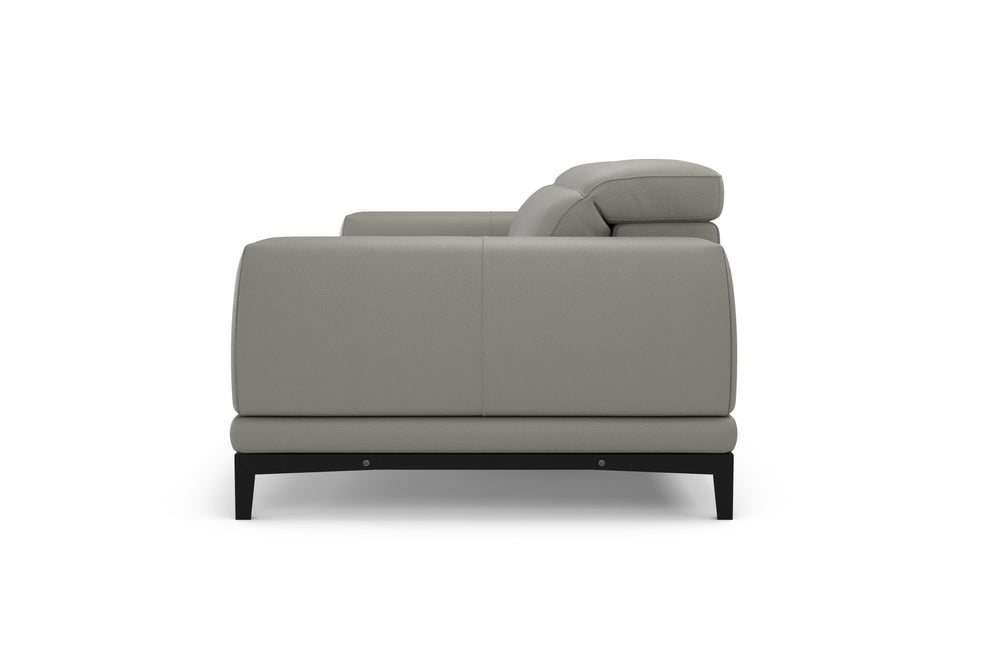 Valencia Valletta Top Grain Leather Wide Seats Sofa, Grey