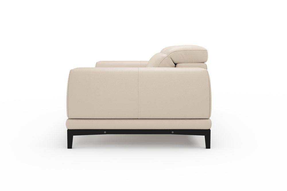 Valencia Valletta Top Grain Leather Wide Seats Sofa, Beige