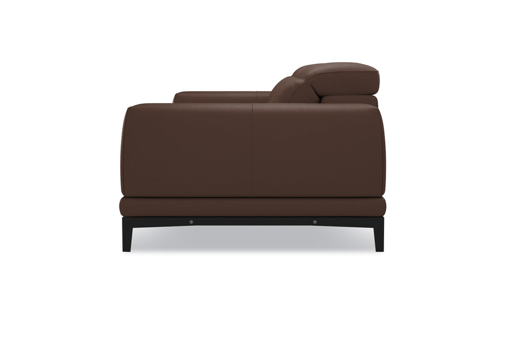 Valencia Valletta Top Grain Leather Wide Seats Sofa, Dark Brown