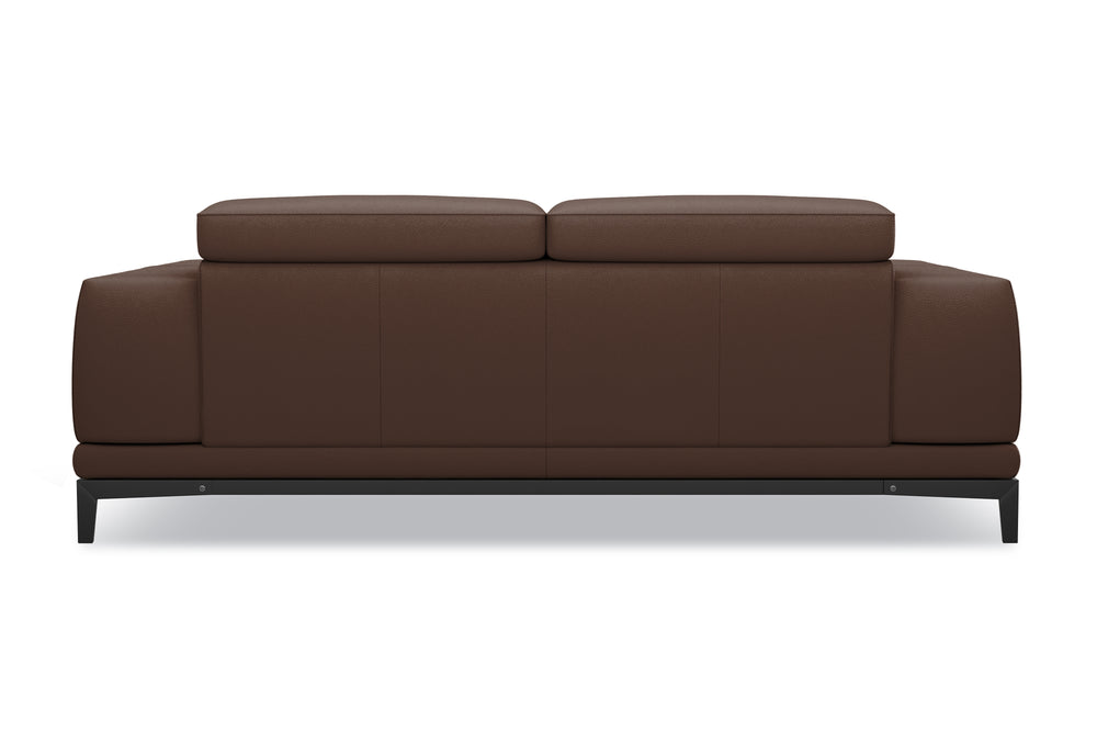 Valencia Valletta Top Grain Leather Wide Seats Sofa, Dark Brown