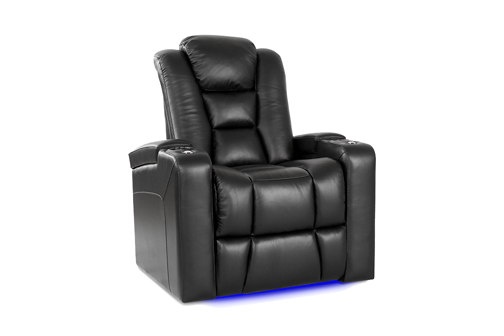 Valencia Venice Leather Home Theater Seating Single, Black