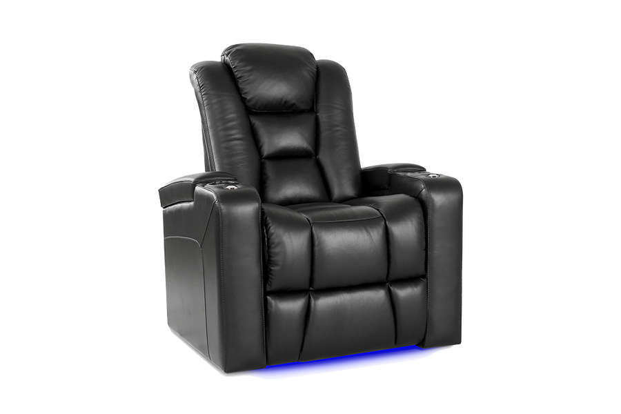 Valencia Venice Leather Home Theater Seating Single, Black