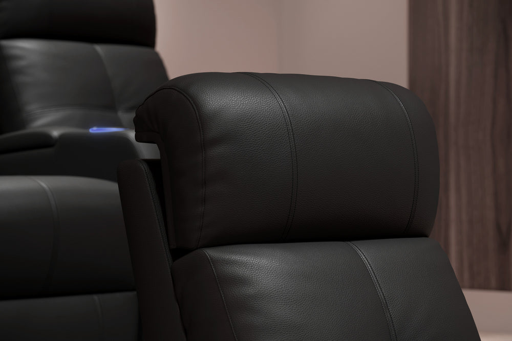 Valencia Piacenza Leather Home Theater Seating Power Headrest Single, Black