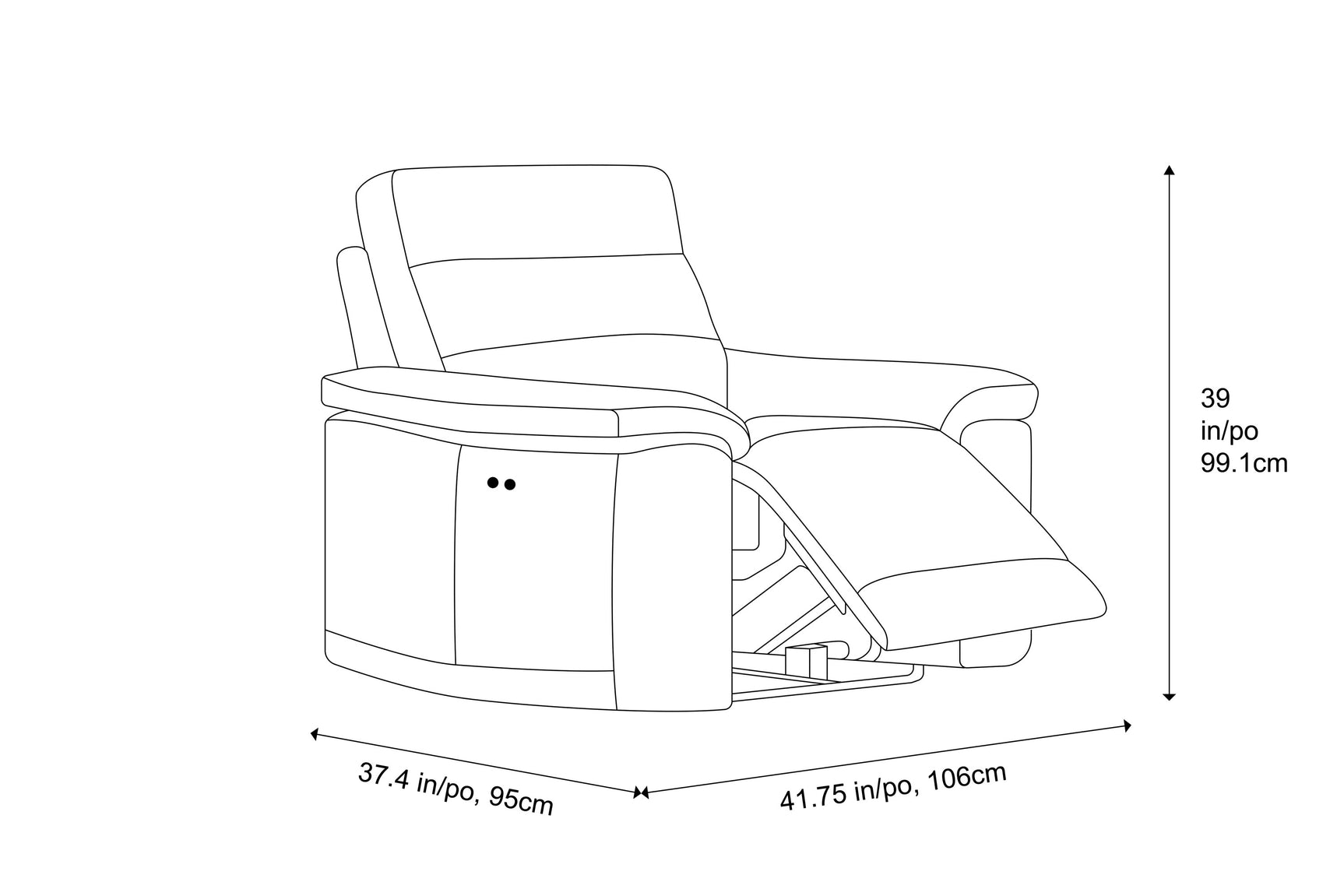 Vivian Leather Recliner Seat