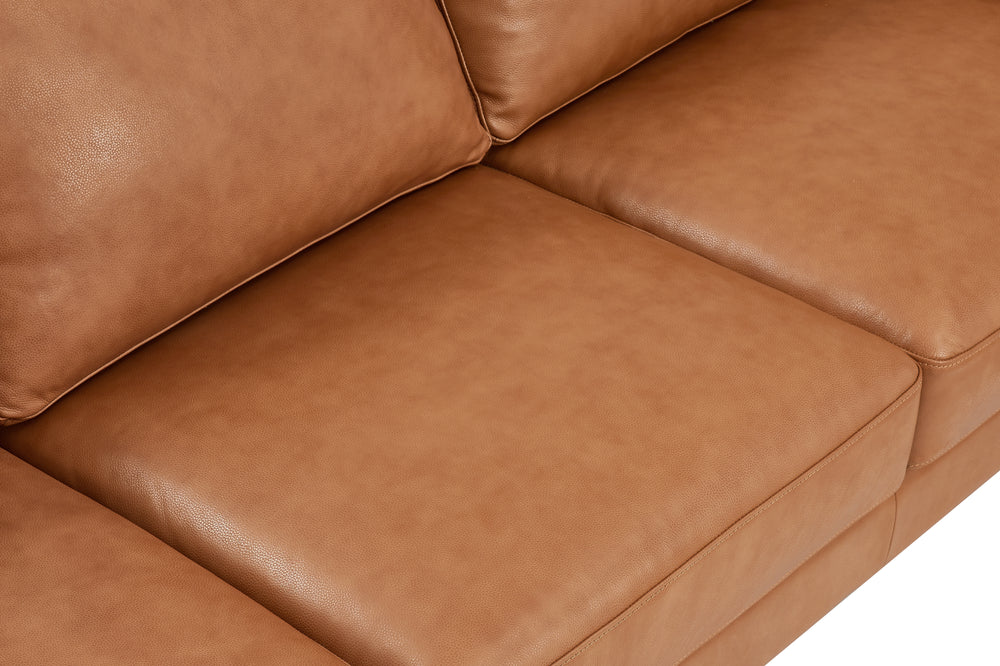 Valencia Grosseto Top Grain Leather Sofa, Three Seats, Cognac