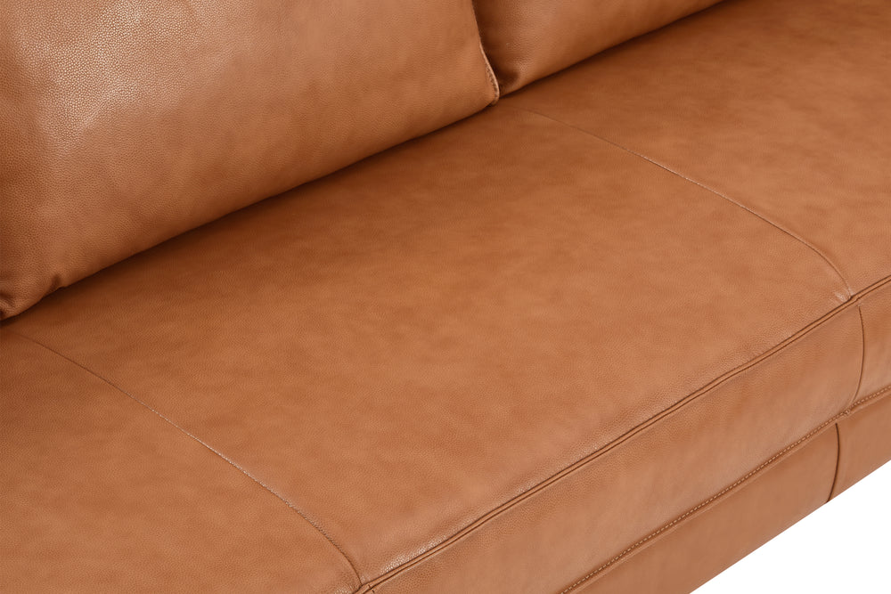 Valencia Varese Top Grain Leather Sofa, Three Seats Cognac